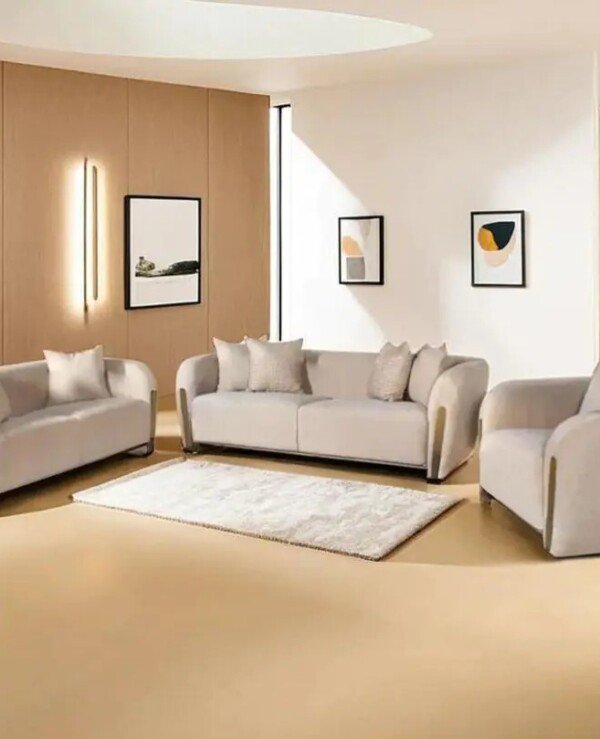 Modern beige 4 piece sofa set